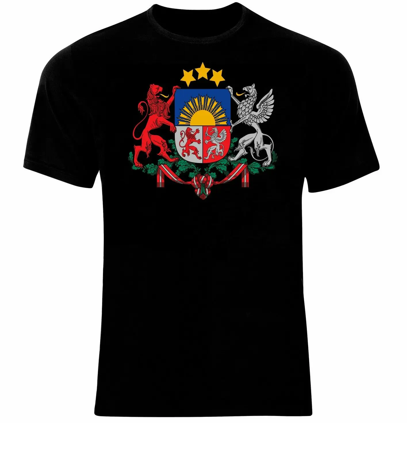 

Coat of Arms of The Latvia, Latvian Arms Flag Mens T-Shirt. Summer Cotton Short Sleeve O-Neck Unisex T Shirt New S-3XL