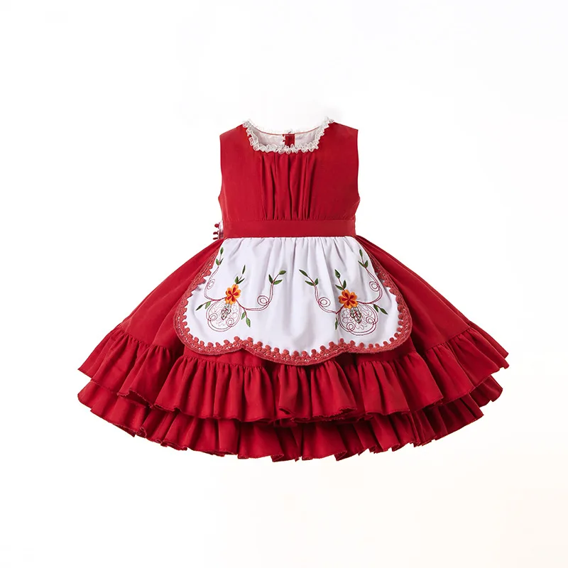 

Испанское детское платье с цветочной вышивкой, милое платье в стиле "Лолита", бальные платья для девочек на день рождения, детские платья при...