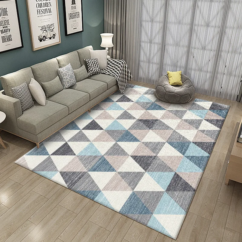 

Washable Geometric Printed Carpet Modern Simple Rectangle Printing Sofa Coffee Table Mat Home Living Room Bedroom Decorations