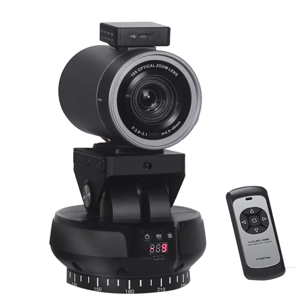 

YT1200 AI Auto Motorized Head 360° Tracking Remote Control Head Stabilizer with Follow-Up Function for Phone Camera