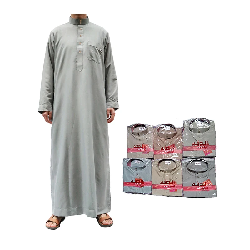 2022 Islamic Clothing Men'S Muslim Robe Arabic Fast Saudi Arabia Pakistan Washed Wool Одежда Мусульман Мужчин Ym008