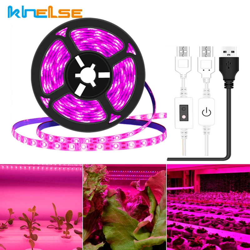 

USB LED Grow Light DC5V Full Spectrum Plant Growth Hydroponic Phyto Lamp for Winter Vegetable Flower Seedling Greenhouse Tent