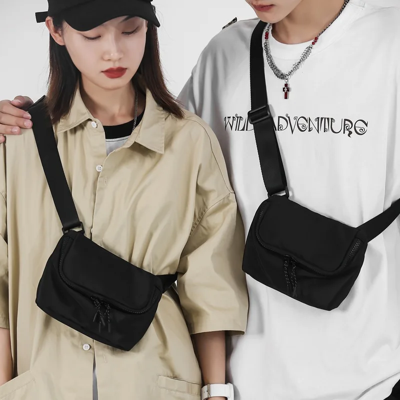 Black Nylon Shoulder Bag 2023 New Japanese Minimalist Crossbody Bag Student Leisure Sports Phone Bag Mini Small Bag