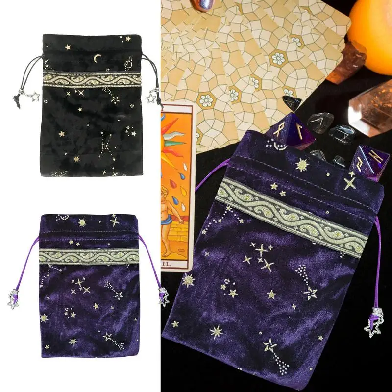 

Tarot Bags With Drawstrings 13*18cm Tarot Card Velvet Storage Bag Thickened Tarot Card Dice Storage Bag Tarot Deck Card Holder