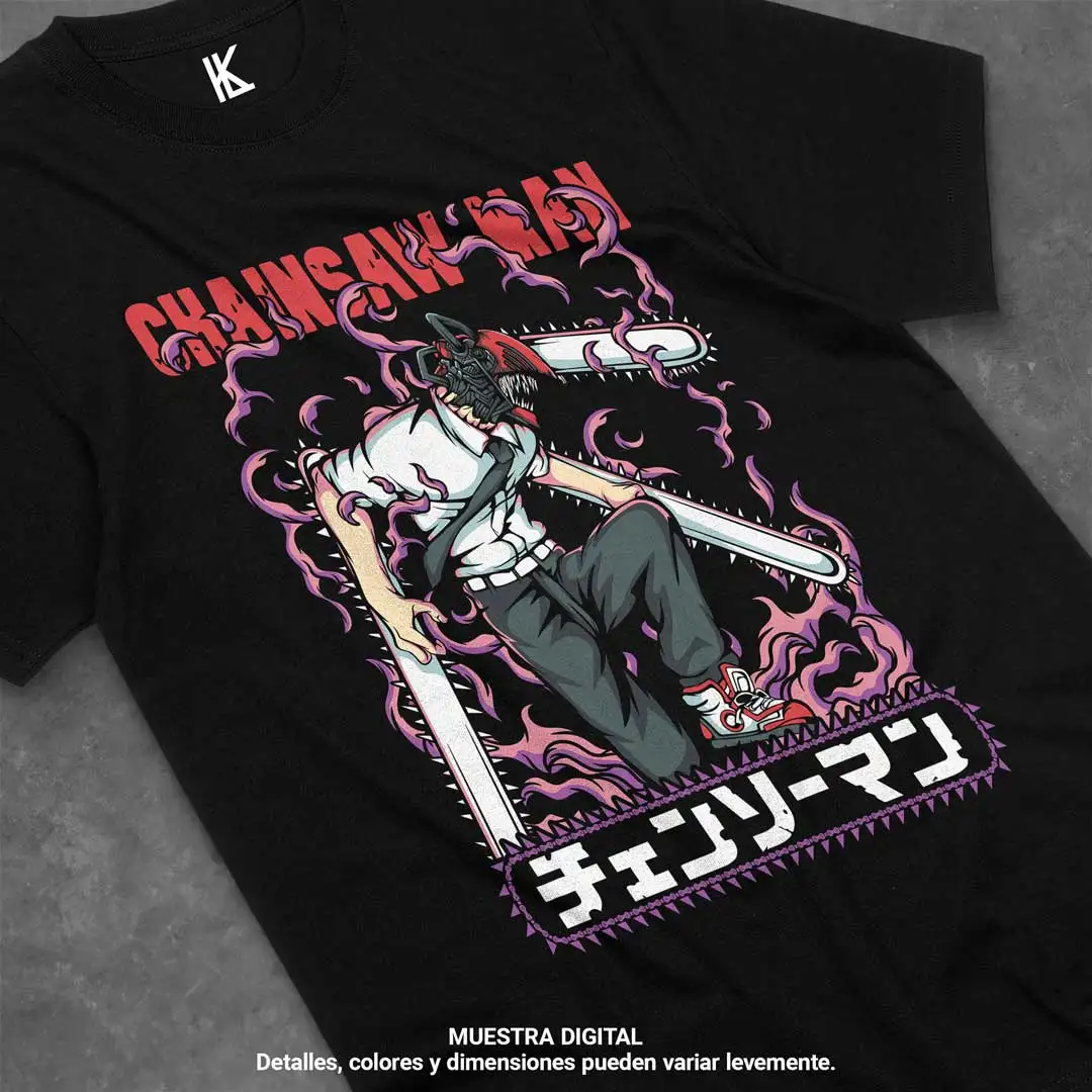 Футболка Человек с бензопилой аниме CSM Denji Power черная рубашка