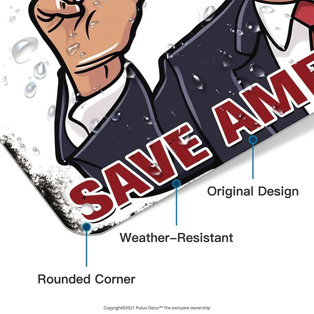 Putuo Decor 1 шт. Трамп Винтажная металлическая жестяная вывеска Wanted Save America 2024