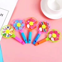 12pcs 6 5x12 5cm plastic color whistle pinwheel game kids birthday party gifts back to school gifts pinata filler giveaway toys