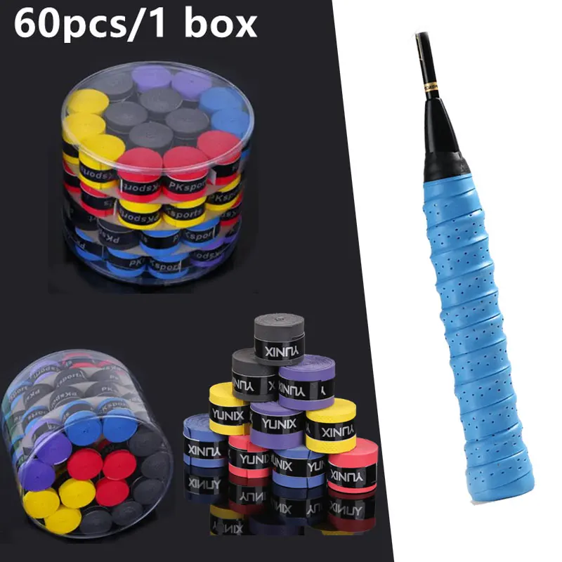 60 Pcs Universale Sweatbands Overgrip Tape Per Canne Da Pesca Badminton Grips Fionda Racchetta Da Tennis Manubri