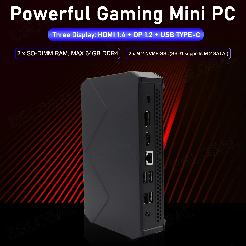 Игровая мини-консоль EGLOBAL для ПК, настольный компьютер, Intel Core ...