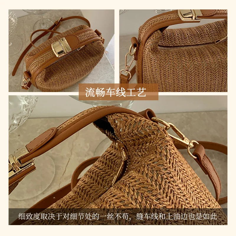 InsWind тканая сумка соломенная сумка-ведро из Южной Кореи удобная маленькая