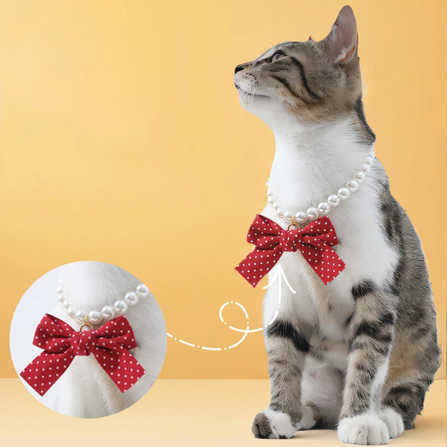 Модное Ожерелье Для Домашних Животных Ошейник С Искусственным Жемчугом Кошек