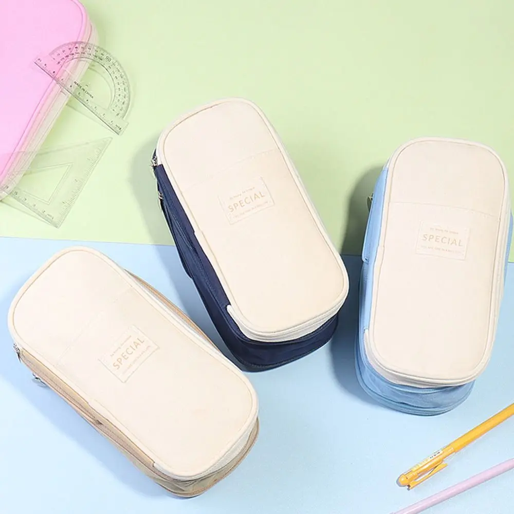 Многослойная сумка для хранения ручек большая емкость кавайный пенал на молнии