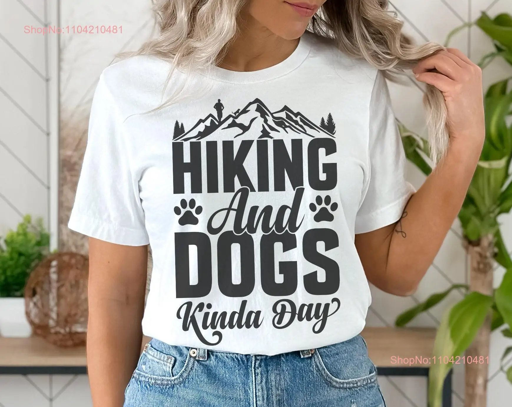 Футболка Dog Lover для походов и собак Kinda Day Mountain с длинными или короткими рукавами