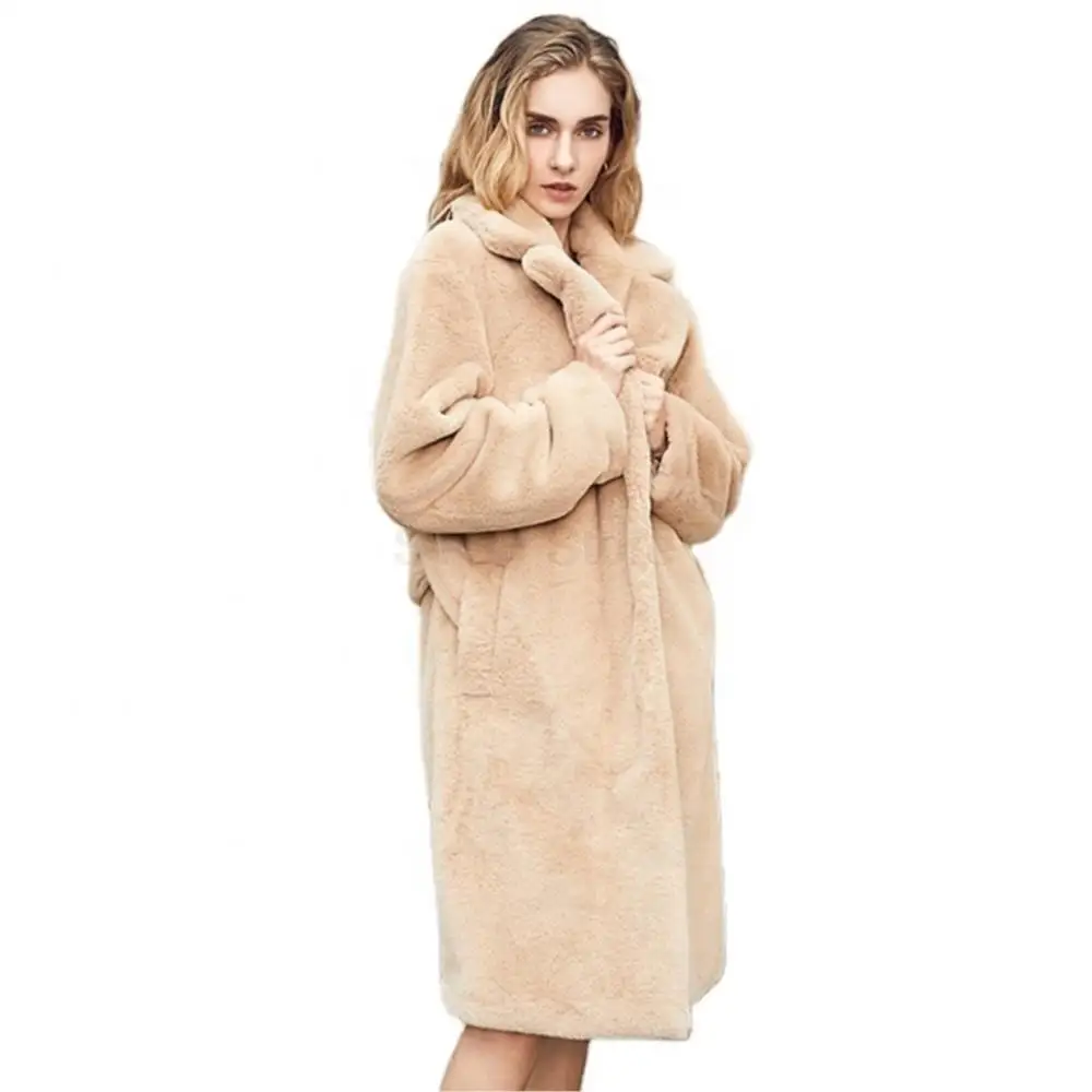 Women Thicken Real Mink Fur Cardigan Windbreaker  Fashion Long Coats With Belted Thermal Teddy Suede Fur Jackets For Women