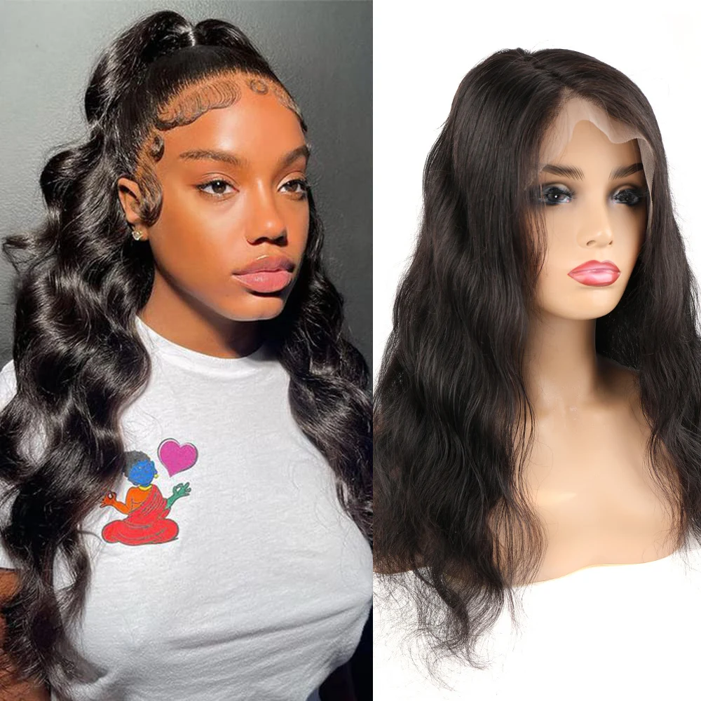 HD Transparent Body Wave Lace Frontal Human Hair Wigs 360 Glueless Full Lace Wig Pre Plucked Water Wave Lace Hair Wig for Women