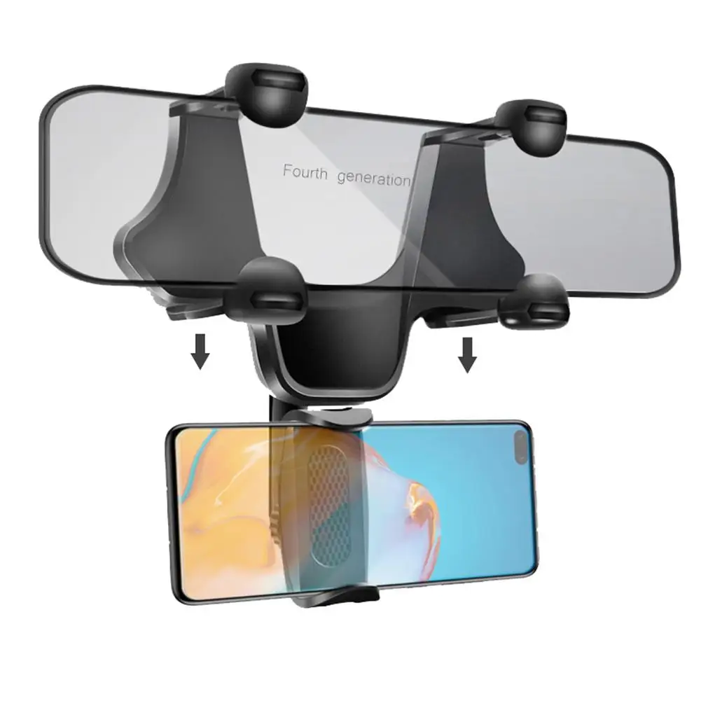 

Foldable Car Rearview Mirror Mobile Phone Holder Universal Multifunctional Adjustable Rotatable Gps Navigation Phone Bracket