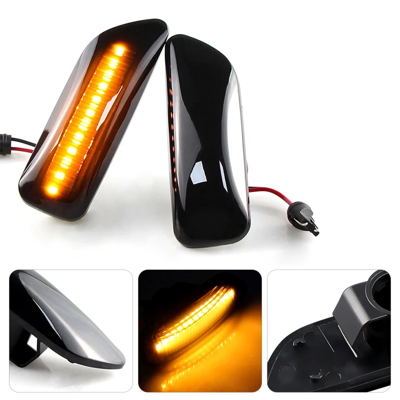 

Последовательный светодиодный боковой маркер, 2 шт., поворотный указатель для крыльев для Volvo XC90 S80 XC70 V70 S60 2001-2009, без ошибок