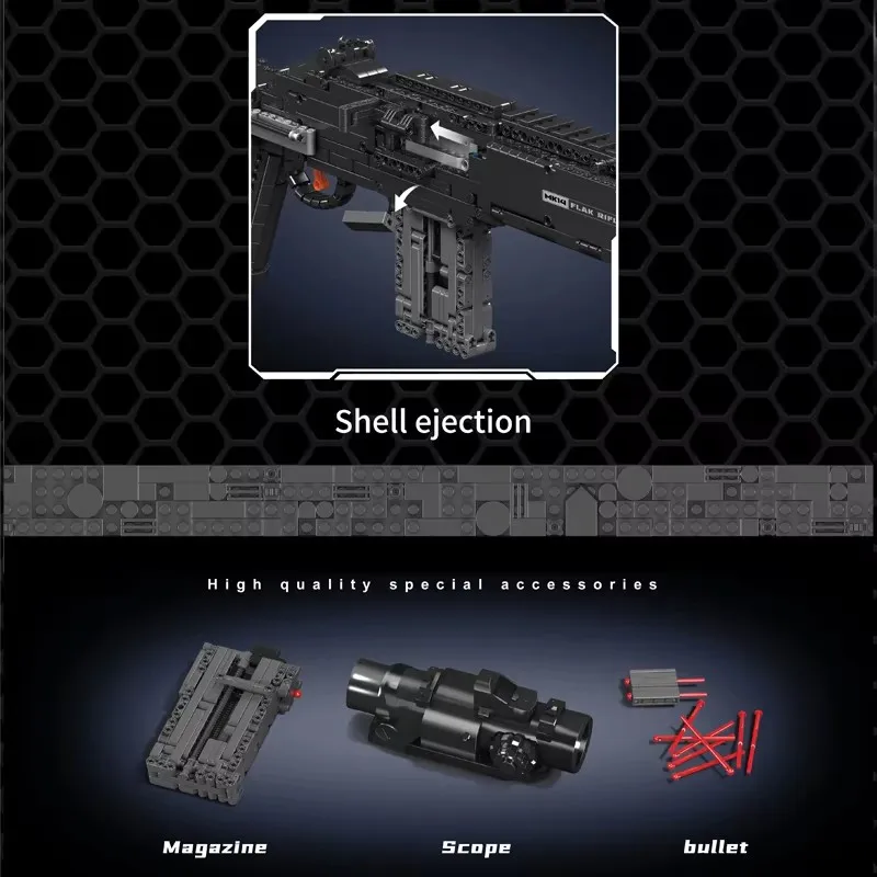 Форма KING 14026 техническая Боевая винтовка MK14 модель пистолета строительные блоки