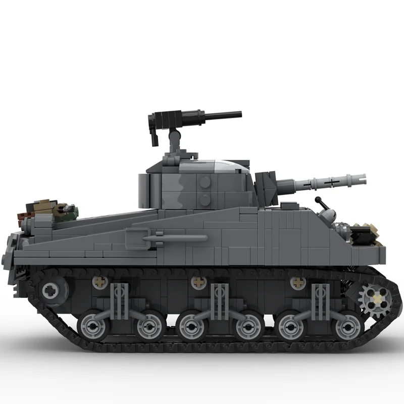 Фото Новый набор из 749 деталей: Военная модель танка M4A3 (75) с огнеметом, конструктор, технологичные строительные блоки, игрушка для самостоятельной сборки, подарок на Рождество и праздники №3