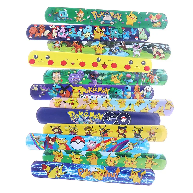 Фото 5/10 шт. браслеты-слэпы с фигурками Покемонов (Пикачу), детские карманные игрушки для подарков на день рождения, детские игрушки №1