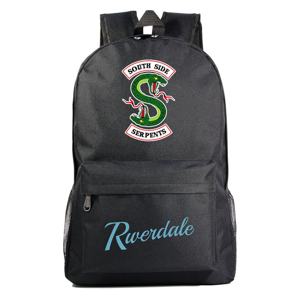 

Riverdale South Side Serpents Canvas Harajuku Backpack Student Zip Schoolbag Unisex Knapsack Travel Laptop Bag Cartoon Bookbag