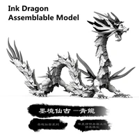 ink qinglong sculpture beautifully desk statue assemblable dragon model home room decoration figure figurine ornaments gift