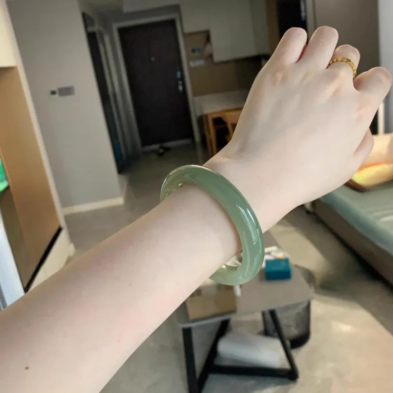 Женский браслет зеленого озера синий и белый нефритовый коричневый для девушек