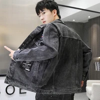 new 2022 spring cotton denim jackets mens casual grey cowboy jeans streetwear autumn thin slim coats youth plus size m 5xl tops