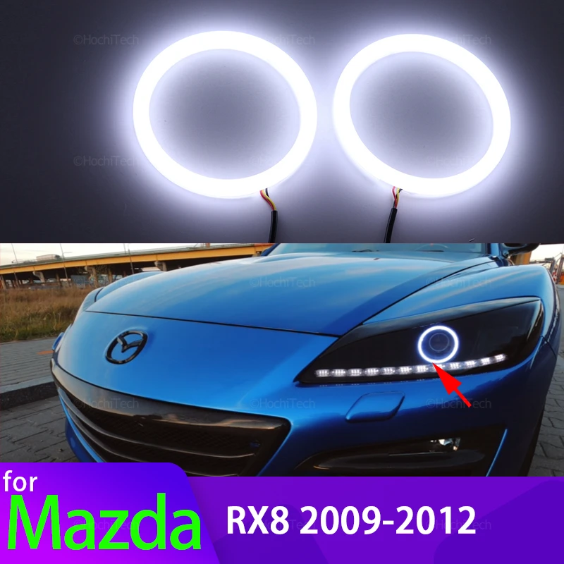 

for Mazda RX8 Rx-8 2009-2012 Car Accessories 6000K White SMD Cotton Light LED Angel Eye Halo Ring Kit, 2 Years Wattanty