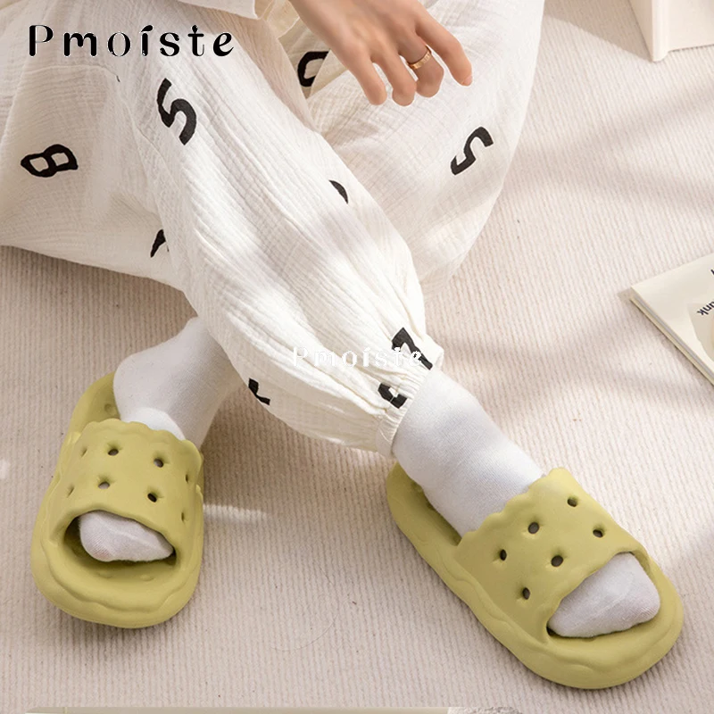 Cream Cookies Slippers for Women Summer Indoor EVA Slippers Cute Cartoon Shape Girl Shoes Soft Bottom Dorm Slippers