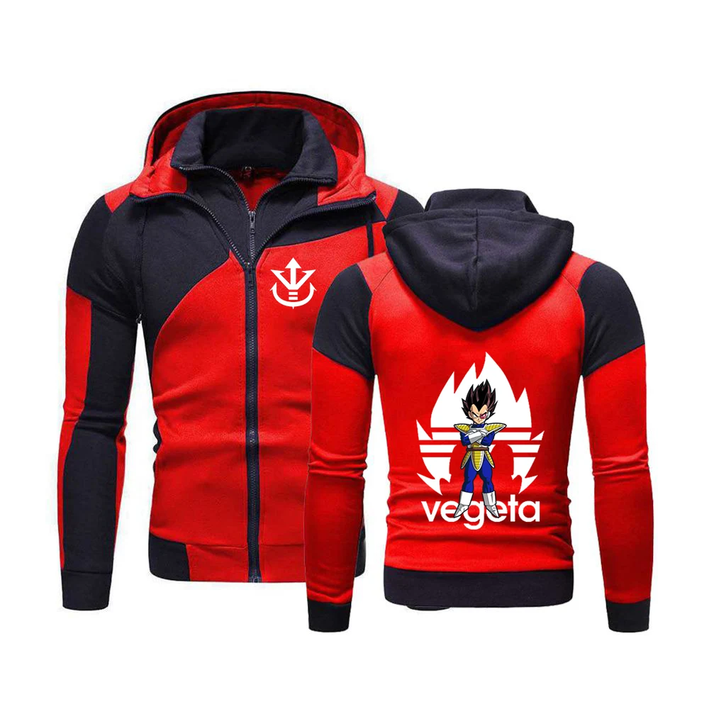 Фото Мужская классическая куртка-худи Saiyan Vegeta 2026 класса люкс с молнией, весенне-осенняя, с принтом логотипа Dragon Ball, популярная модель №1