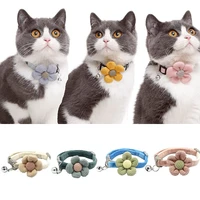 cat collars leads pet collar cartoon flower holiday dress up mild to skin beautiful pet kitten dogs collar with bell for party