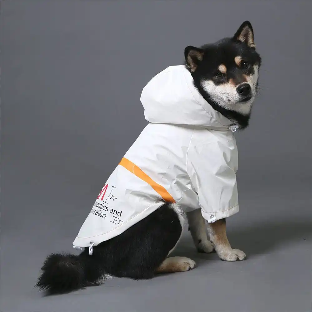

ZOOBERS Dog Windbreaker Hooded Jacket Lightweight Pet Clothes Waterproof Outdoor Water Resistant Sleeves Coat Hoodie Raincoat