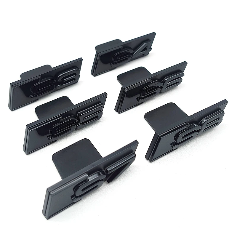 3d ABS черный логотип эмблема передней решетки автомобиля значок для Audi S3 S4 S5 S6 S7 S8 S 3