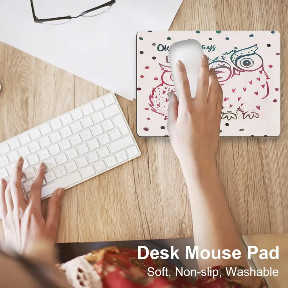 Резиновый Удобный Компьютерный коврик для мыши с рисунком Совы акварелью легкий