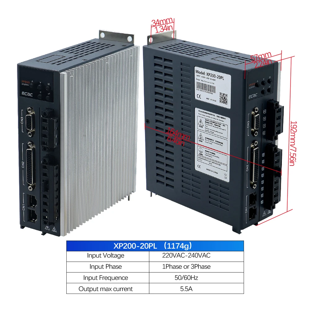 HLTNC 110st-M04030 с драйвером двигателя XP200-20PL 220 В однофазный 1 2 кВт 3000 об/мин комплект