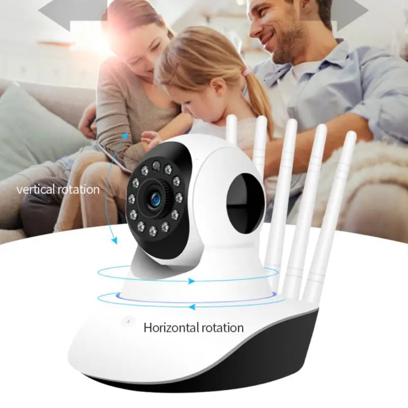 

Robot Camera 5 Antennas Wifi Connection 1.3 Mp 1080p 360 Rotation Smart Home Surveillance Camera Infrared Night