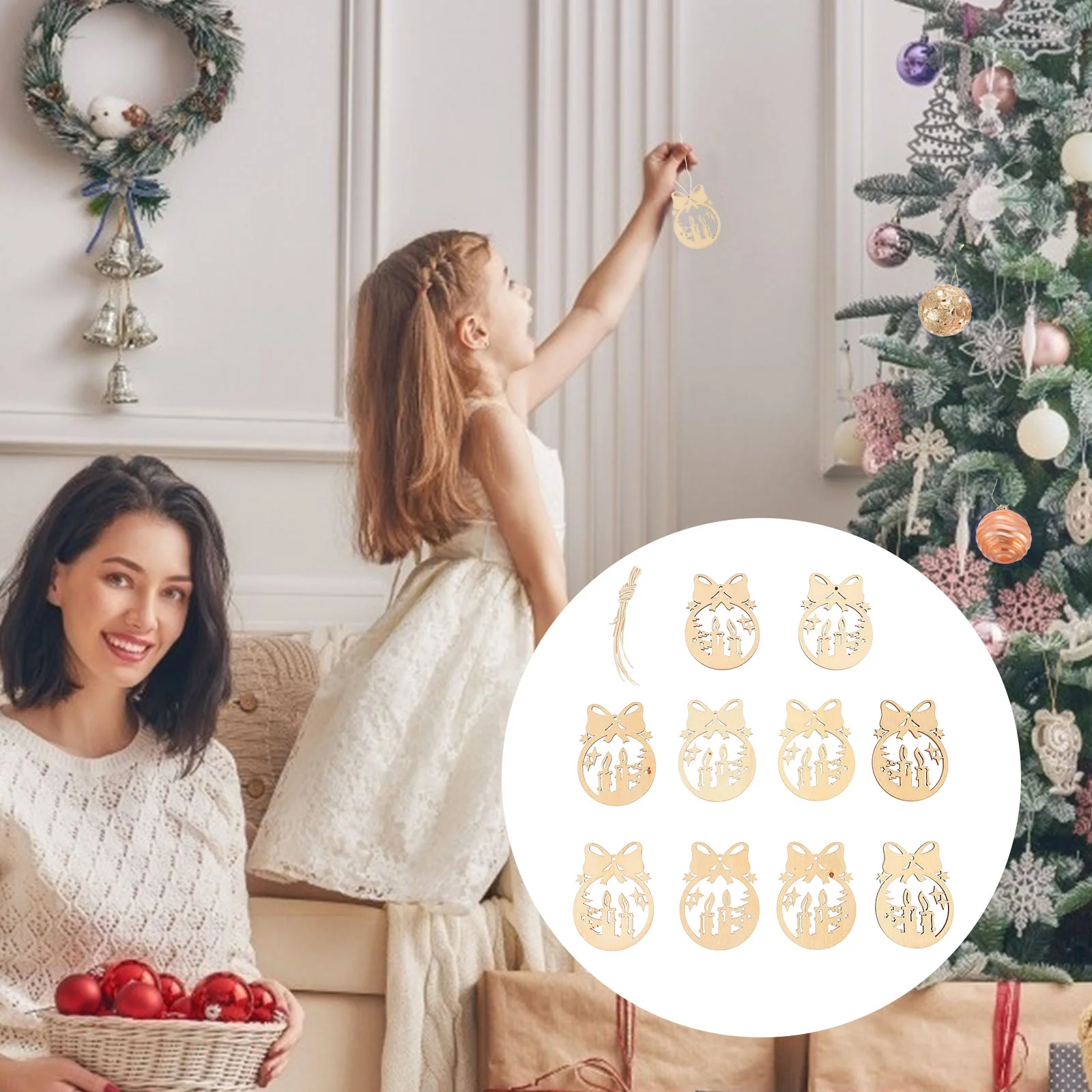 

30pcs Christmas Tree Pendant Handicraft Decor Make Your Style Hanging Craft