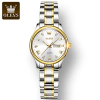 olevs fashion waterproof watch for women quartz stainless steel strap diamond encrusted trendy high quality women wristwatches