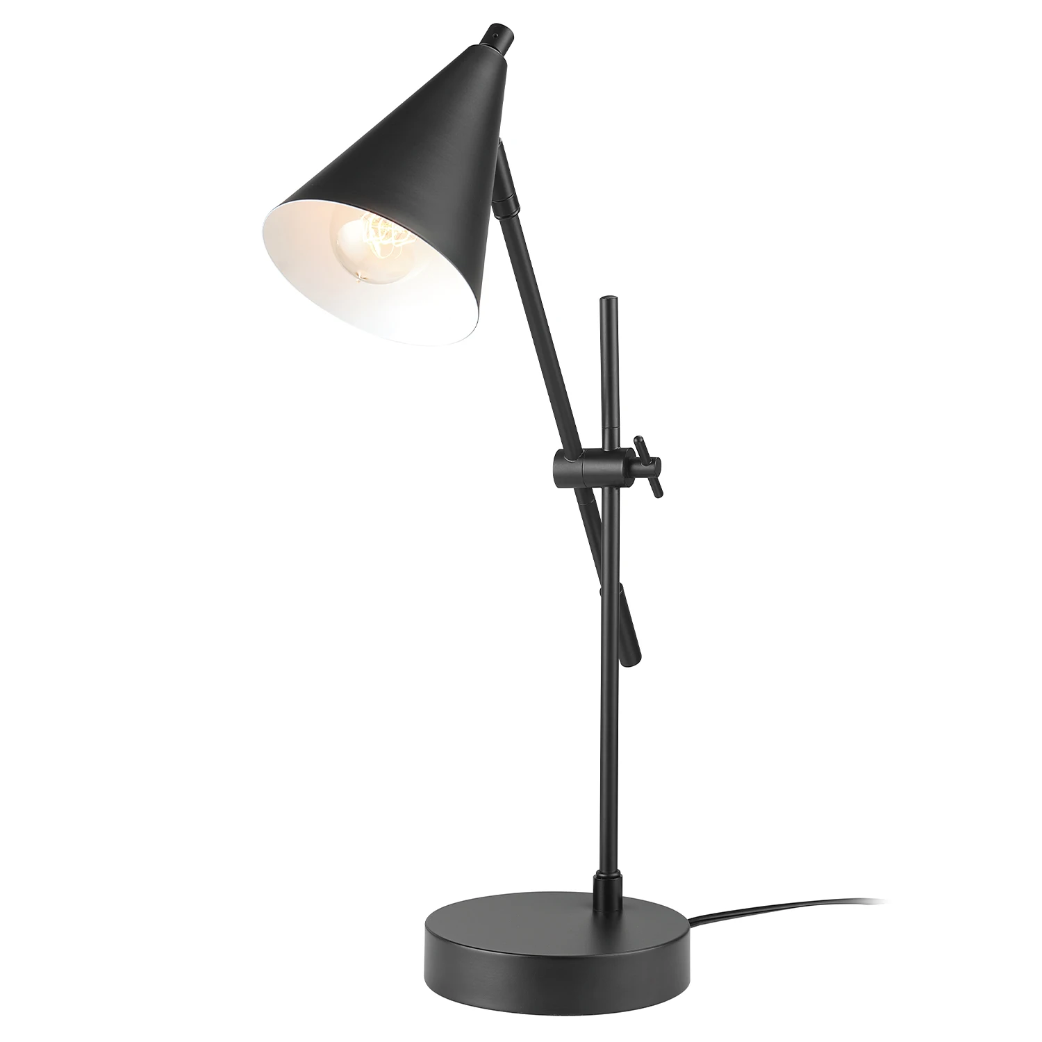 

HMTX Leah 18" Matte Black Desk Lamp with Adjustable Height Swing Arm, 52917