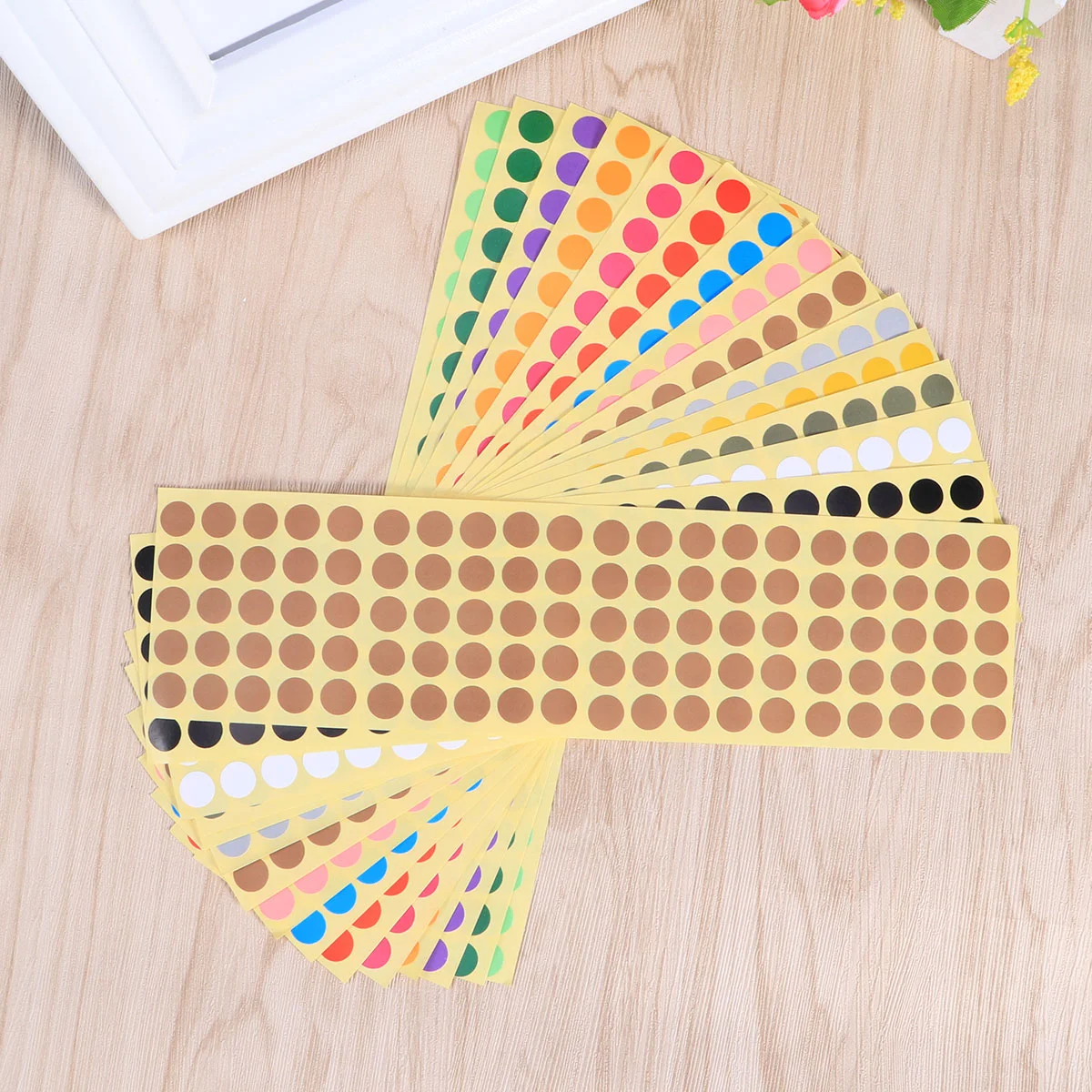 

16pcs Self Adhesive Sticky Color Coding Labels Removable Small Circle Dot Stickers for Classroom Organization Decorations Yard