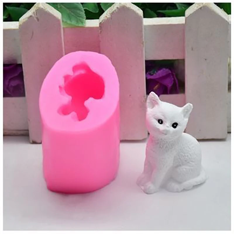 

Cute 3d Cartoon Cat Cake Silicone Mold Diy Handmade Fondant Chocolate Pudding Cupcake Decoration Baking Kitchen Tool Liquid Clay