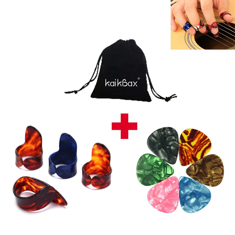

3 Index Finger Guitar Pick + 1 Thumb Guitar Pick - 6 Heart Guitar Pick For electric/Acoustic Guitar/Bass +Guitar Picks bag