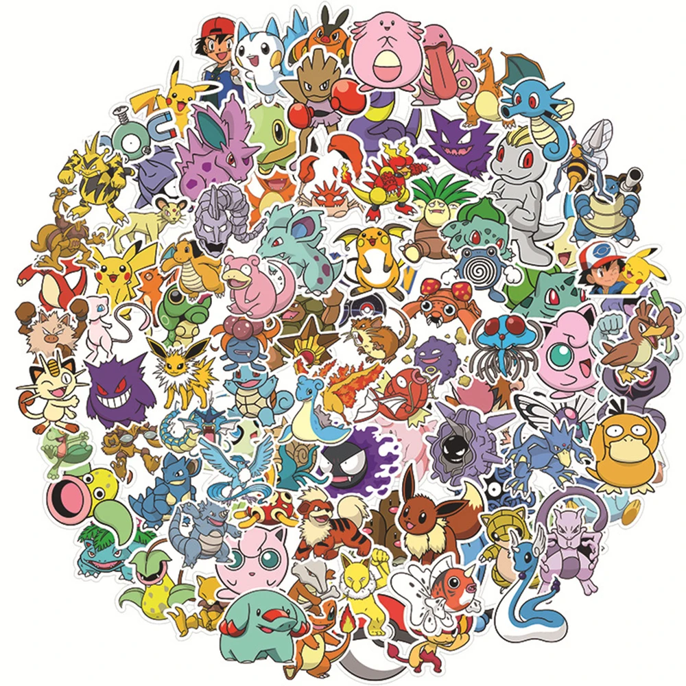

10/30/50/100PCS Cute Pokemon Anime Stickers DIY Motorcycle Travel Luggage Guitar Skateboard Classic Toy Funny Sticker Decal Gift