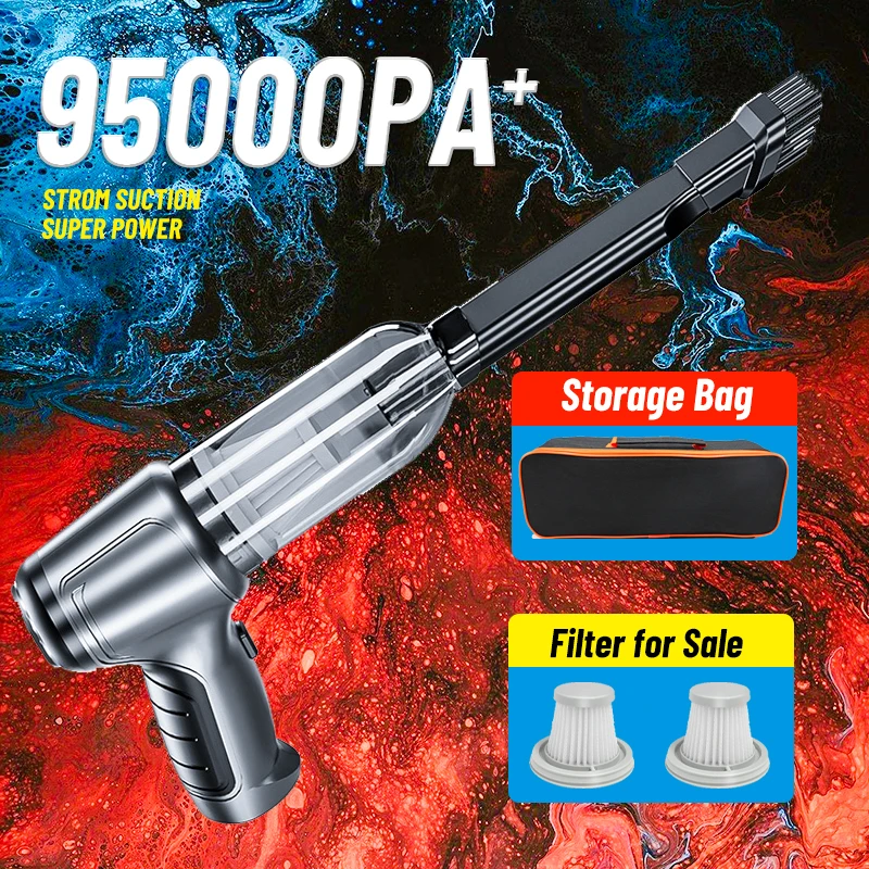 

95000Pa Wireless Car Vacuum Cleaner Home&Car Dual Use Home Appliance Air Blower Duster Dust Wet Dry Auto Vacuum Cleaners