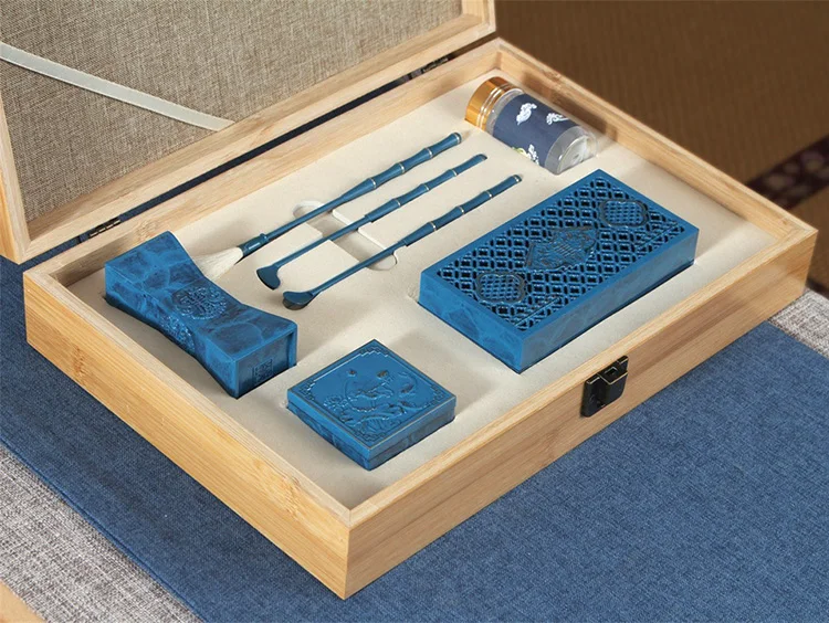 

Pure Copper Burning Blue Incense Burner Kits Rectangular Incense Burner DIY Incense Making Kit Incense Mold Tool With Gift Box