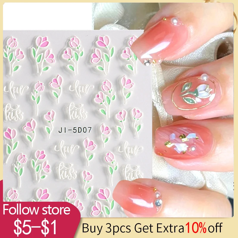 

Nail Stickers Geometric Lines Decor Acrylic Self-Adhesive Elegant Nail Decals Camellia Blossom Sliders Manicure Decorate Tool