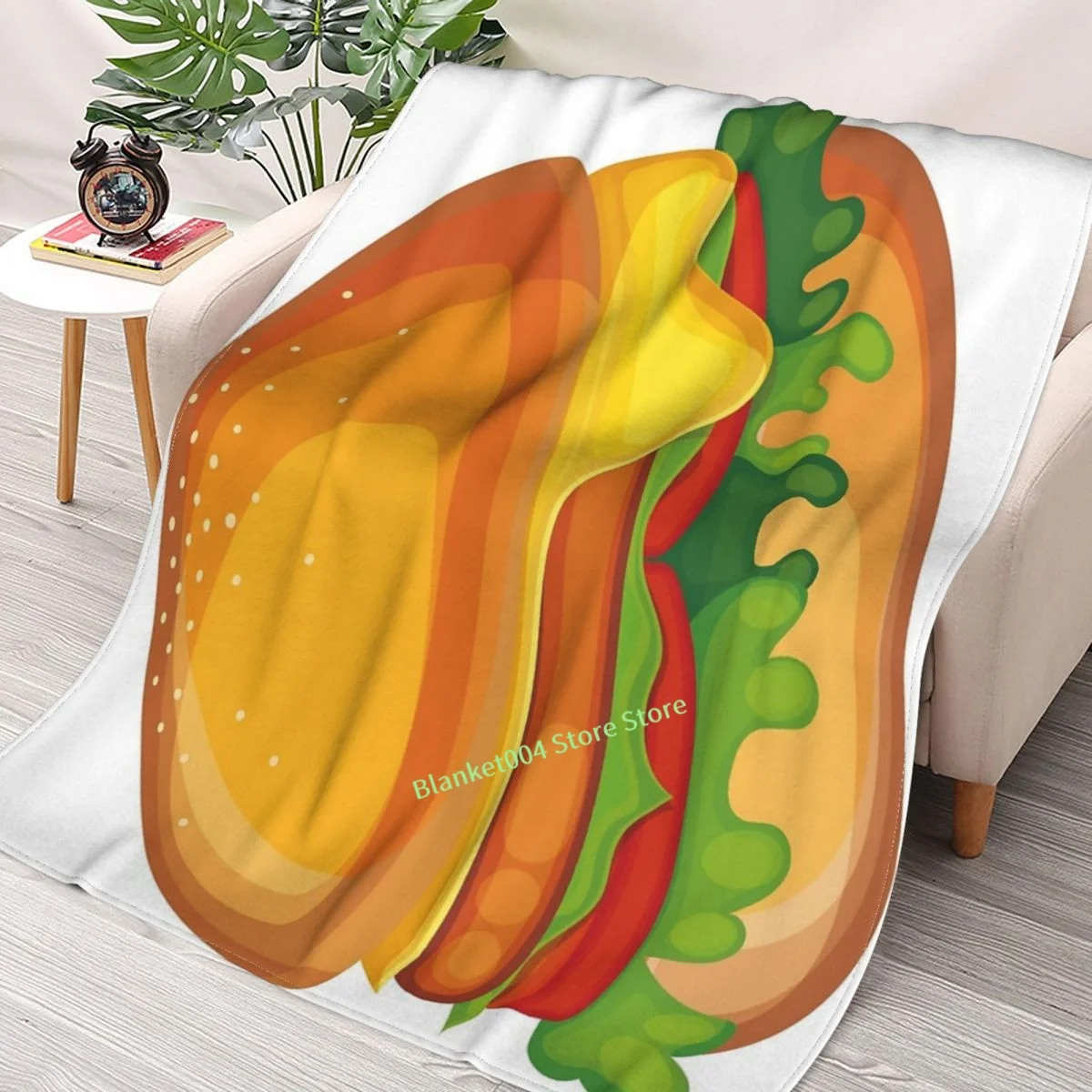 

Burgers Pattern Throw Blanket 3D printed sofa bedroom decorative blanket children adult Christmas gift