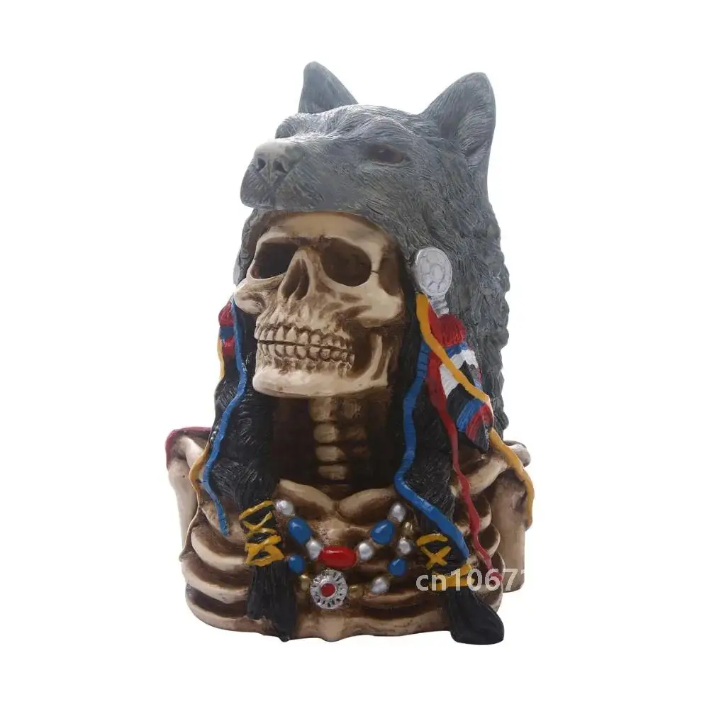 Креативный череп змея сова волк статуя скелет животного из смолы скульптура