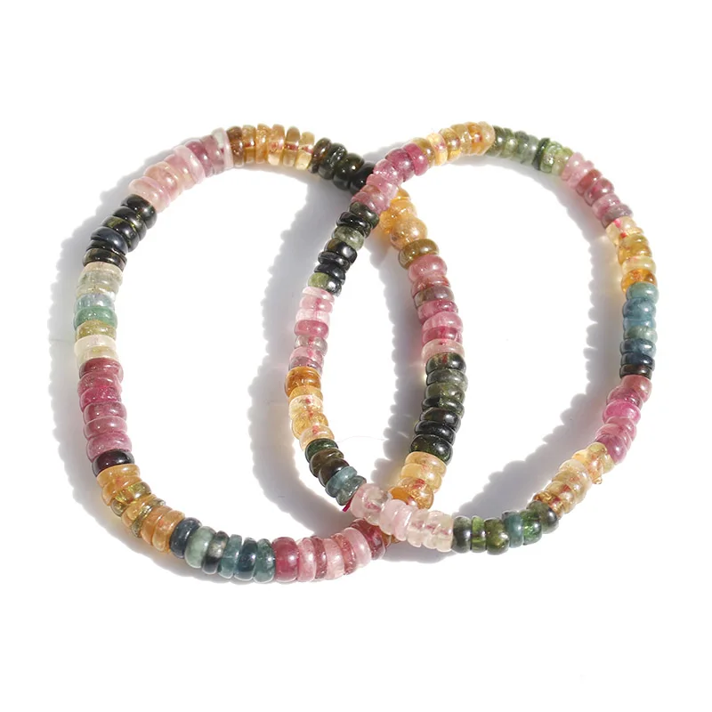 

Браслет из натурального радужного турмалина с кристаллами, 1 нить